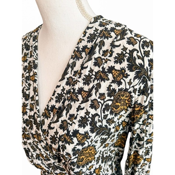 Sandro Dami Dress Black White Floral Crepe - Picture 10 of 11